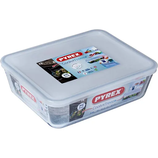 Pyrex Dóza sklenená Cook & Freeze 2,6 l, 24 x 19 x 8 cm, 2,6 l