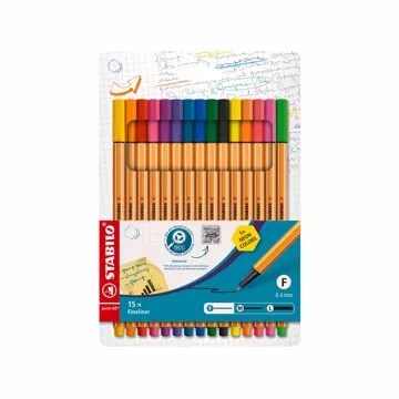 STABILO point 88, 15 ks, puzdro vrátane 5 Neon farieb (4006381438650)