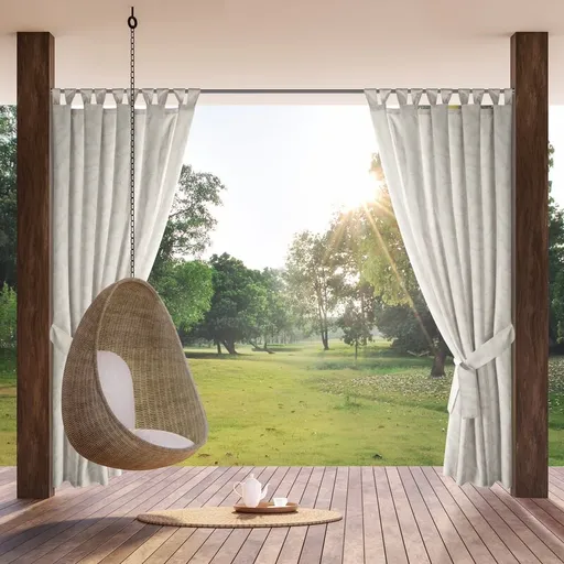 ArtFir Záves na terasu GARDEN 3 PU | biela/béžová 155 x 200 cm