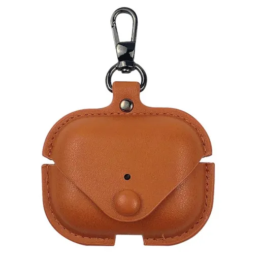 LEATHER POCKET Puzdro pre slúchadlá AirPods Pro 3 svetlohnedé