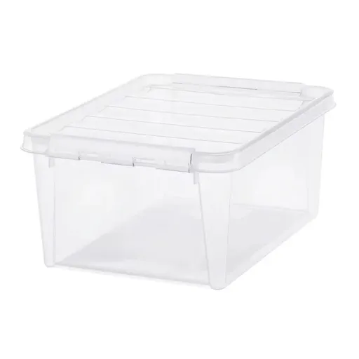 SmartStore Úložný box s bielymi klipmi Classic, 14 l, 14 l