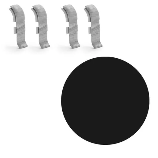 Spojka k soklu Naturel čierna hladká , PVC dĺžka 0,5 cm, výška hrany 56 mm, NATNGTF15