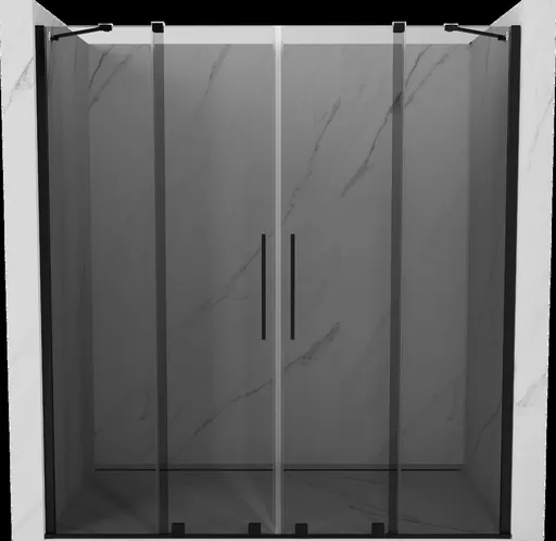 MEXEN/S - Velar Duo posuvné sprchové dvere 200, grafit, čierna 871-200-000-42-70