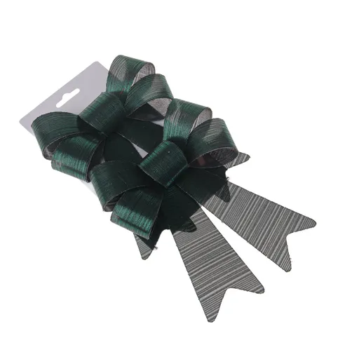 Set vianočných mašlí 14 x 20 cm, zelená, 2 ks, 14 cm