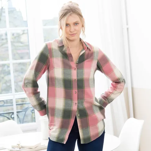 Dlhá košeľa z kockovaného flanelu