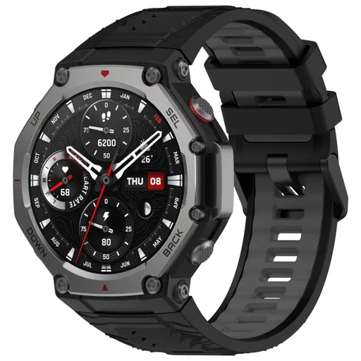 SPORTY Vymeniteľný silikónový remienok Amazfit T-Rex 3 BLACK GRAY