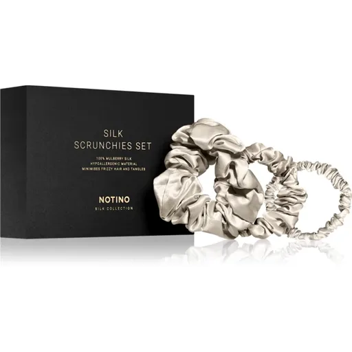 Notino Silk Collection Scrunchie Set súprava hodvábnych gumičiek do vlasov odtieň Cream