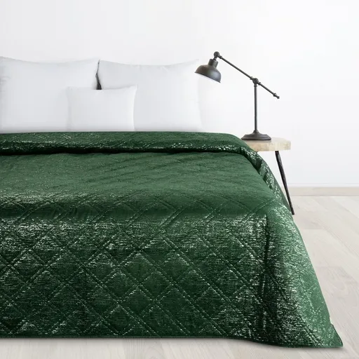 ArtFir Prikrývka na posteľ LUIZ | tmavozelená 170 x 210 cm