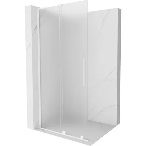 MEXEN/S - Velar L Sprchová zástena posuvná Walk-in 100 x 200, dekor 8 mm, biela 871-100-003-33-20