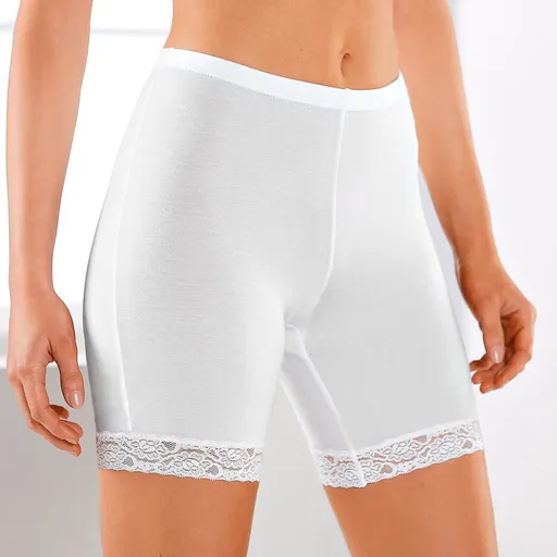 Súprava 2 panty nohavičiek z pružnej bavlny s čipkou.