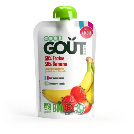 GOOD GOUT Jahoda s banánom od 4.mesiaca BIO 120 g