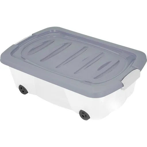 Úložný box pod posteľ s kolieskami 60 x 38 x 17,5 cm, sivá