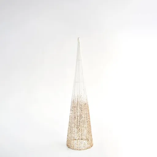 Eurolamp Stromový kornút ozdoba, biele trblietky, 20 x 80 cm, 1 ks