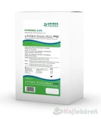 HYPROMEL 2,4% viskoelastický očný roztok sterilný, naplnená injekčná striekačka 10 x 2 ml