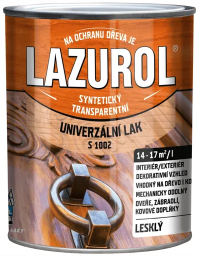 BARVY A LAKY HOSTIVAŘ Lazurol S 1002 - Syntetický lak na drevo a lak na kov 0,75 l bezfarebný - lesklý