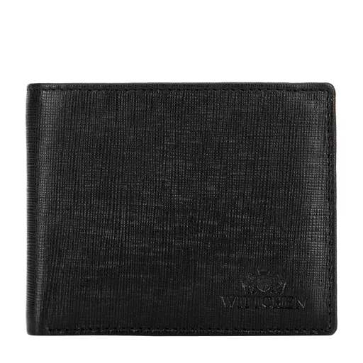 Pánska peňaženka z prírodnej kože so saffiano štruktúrou čierna 14-1S-043-LG1
