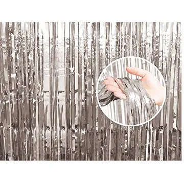 Párty závěs stříbrný - silver - 90 x 240 cm (5902973128840)