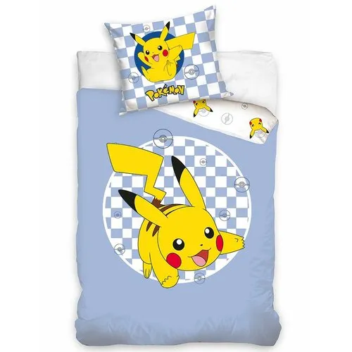 Carbotex Detské bavlnené obliečky Pokémon Jedinečný Pikachu, 140 x 200 cm, 70 x 90 cm