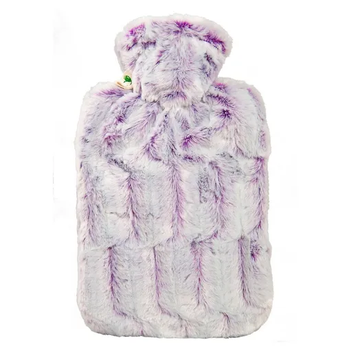 HUGO FROSCH Classic termofor s obalom z umelej kožušiny s podšívkou fialovostrieborný 1,8 l
