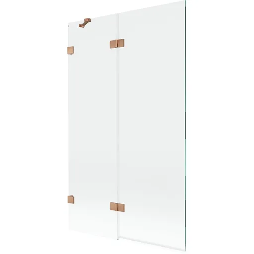 MEXEN/S - Lunar vaňová zástena 2-krídlová ľavá 110 x 150, transparent, meď kartáčovaná 897-110-100-65-00-L