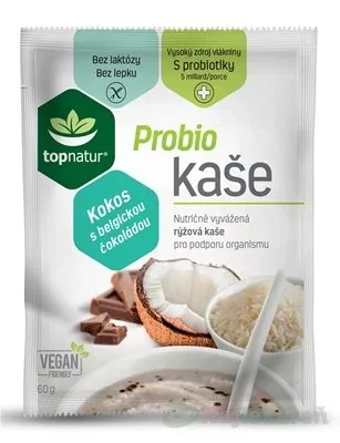 topnatur Probio KAŠA Kokos s belgickou čokoládou, instantná ryžová kaša, 60g