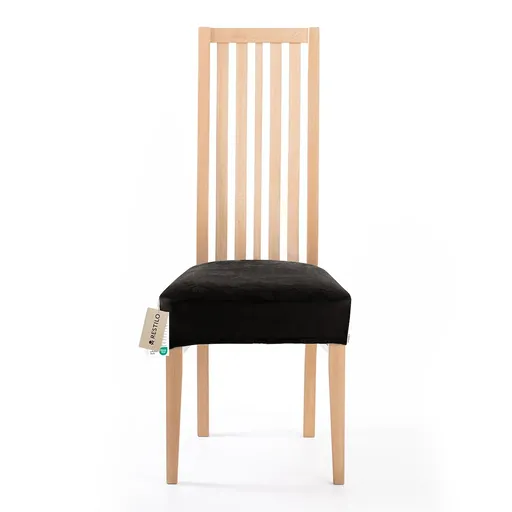 Restilo Napínací poťah na sedák na stoličku Sento čierna, 40 x 40 + 5 cm