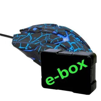 E-blue Myš Auroza Gaming EMS639BKCA-IU, 4000DPI, optická, 6tl., drátová USB, černá, herní, e-box