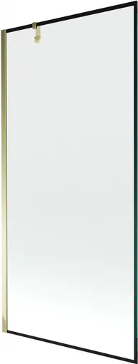 MEXEN/S - Next vaňová zástena FIX 90 x 150, čierna dekor, zlatá 895-090-000-00-70-50