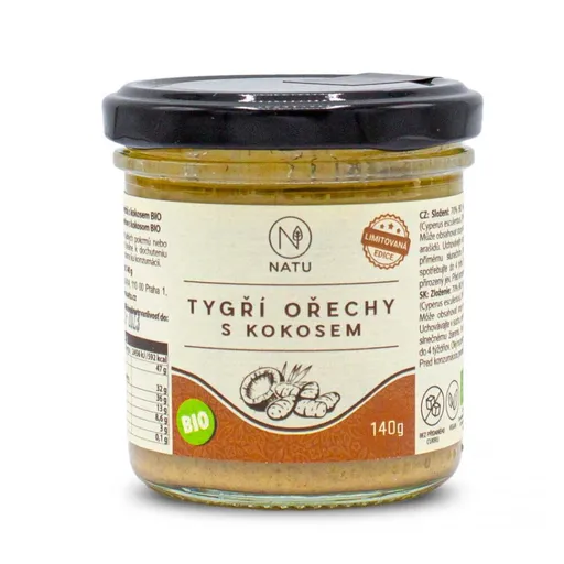 NATU Krém z tigrích orechov s kokosom 140 g BIO