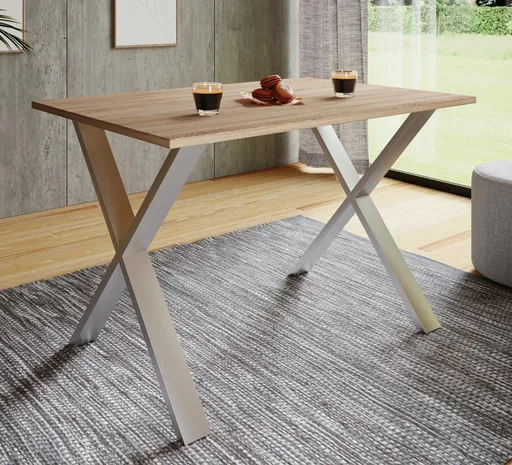 VCM Jídelní stůl Xona 140x80 X-nohy, dub sonoma