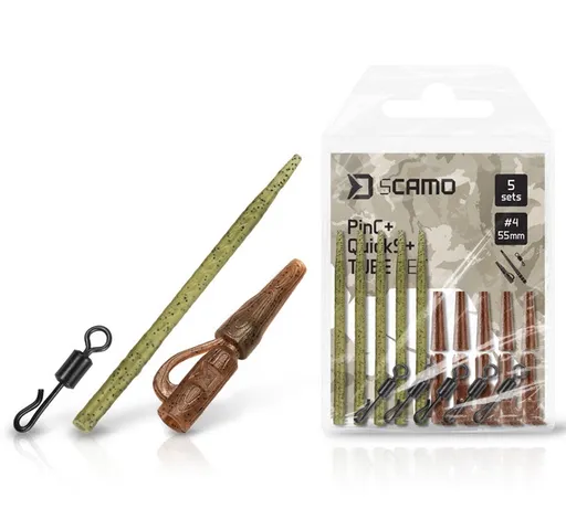 Delphin set závesky a prevleky na obratlíky camo pink + quicks #4 + tube 5 ks