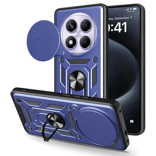 RING CAMERA Kryt s držiakom pre Xiaomi Redmi Note 14 Pro modrý