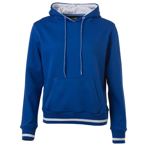 James & Nicholson (Daiber) Dámska mikina s kapucňou Club JN777 - Kráľovská modrá / biela | L