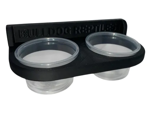 DOUBLE držiak na misky do terária čierny 2x30 ml