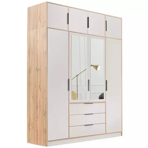 ArtStol Šatníková skriňa s nadstavcom LATI D4 | dub wotan/kašmír