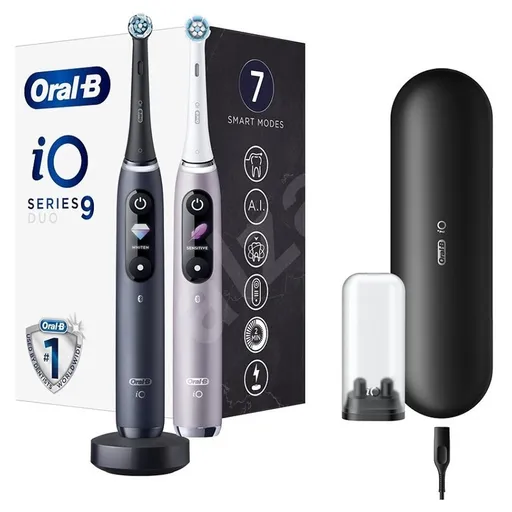 ORAL-B iO9 Series Duo Pack Black/Rose Extra Handle elektrická zubná kefka