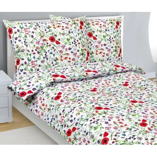 Bellatex Bavlnené obliečky Vlčie maky červená, 140 x 200 cm, 70 x 90 cm