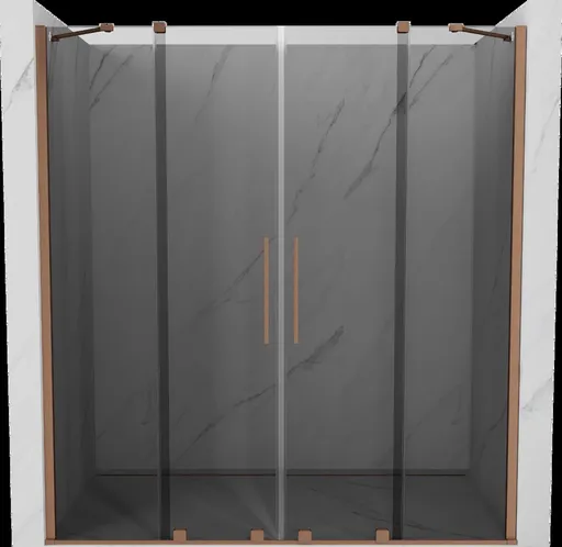 MEXEN/S - Velar Duo posuvné sprchové dvere 170, grafit, meď kartáčovaná 871-170-000-42-65