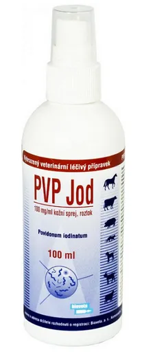 PVP Jod spray na povrchovú dezinfekciu kože zvierat v sprejovej forme 100ml