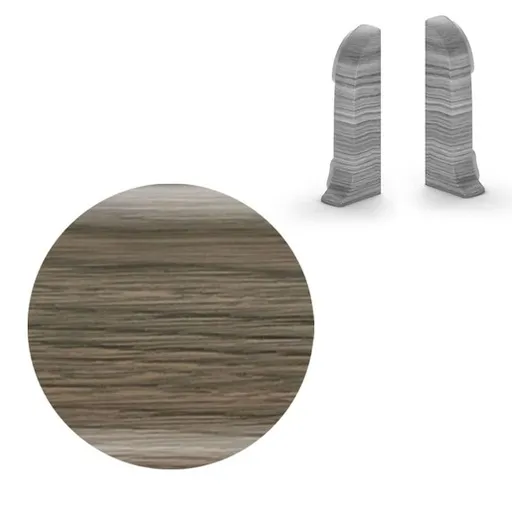 Koncovka k soklu Naturel dub Bourbon čierny , PVC dĺžka 0,5 cm, výška hrany 56 mm, NATNGTK70