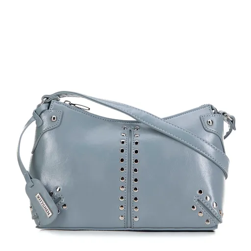 Damska torebka na ramię z nitami niebieska 99-4Y-433-N