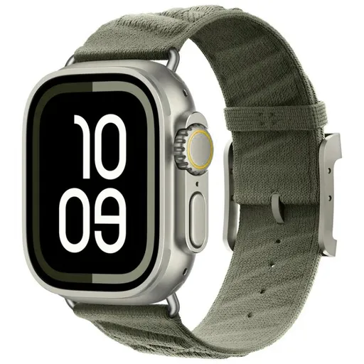 TWILL BAND Nylonový remienok pre Apple Watch 38 / 40 / 41 / Apple Watch 10 / 11 42mm tmavozelený