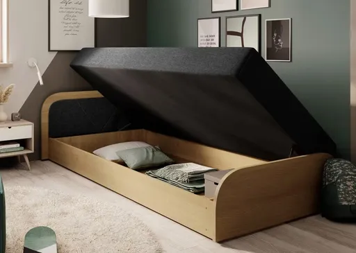 ArtElta Jednolôžková posteľ PARYS hnedá | 80 x 190 cm Farba: Ľavá / Sawana 14