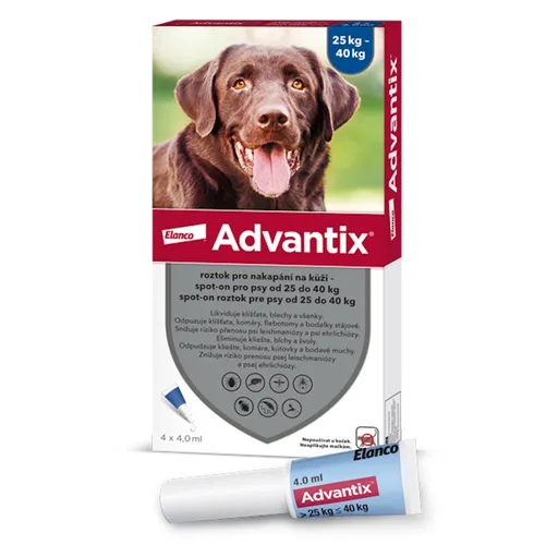 ADVANTIX Spot-on pre psov 25-40 kg 4 ml 4 pipety