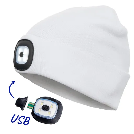 Cerva Čiapka so svetlom DEEL LED - Biela