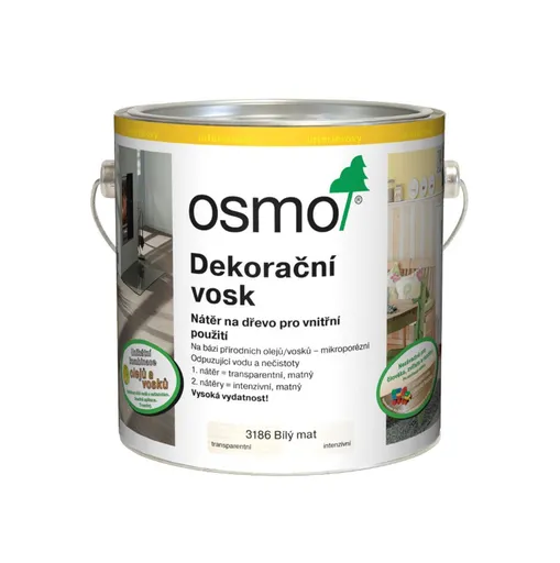 OSMO Dekoračný vosk - intenzívny 375 ml 3186 - biely mat