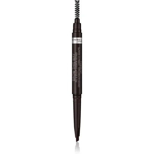 Rimmel Brow This Way ceruzka na obočie s kefkou 2 v 1 odtieň 004 Soft Black 0,25 g