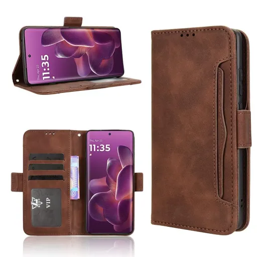 SLOT Peňaženkový obal pre Motorola Edge 60 Pro hnedý