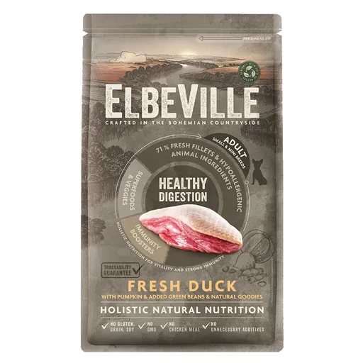 ELBEVILLE Healthy Digestion Fresh Duck granule pre psov 1 kus, Hmotnosť balenia (g): 4 kg
