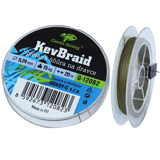 Giants fishing splietaná šnúra na dravce kevbraid 20 m 0,24 mm 15 kg